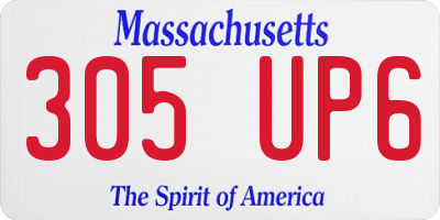 MA license plate 305UP6