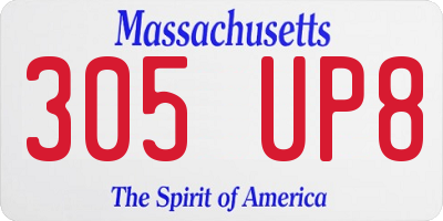 MA license plate 305UP8
