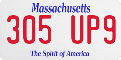MA license plate 305UP9