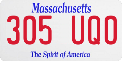 MA license plate 305UQ0