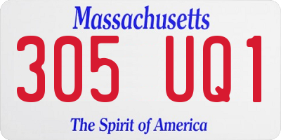 MA license plate 305UQ1