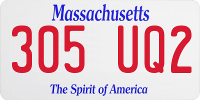 MA license plate 305UQ2