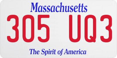 MA license plate 305UQ3