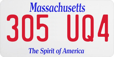 MA license plate 305UQ4