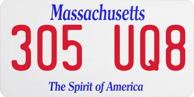 MA license plate 305UQ8