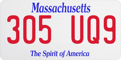 MA license plate 305UQ9