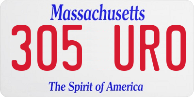 MA license plate 305UR0