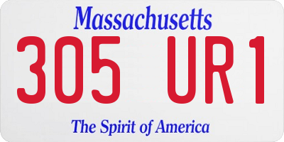 MA license plate 305UR1