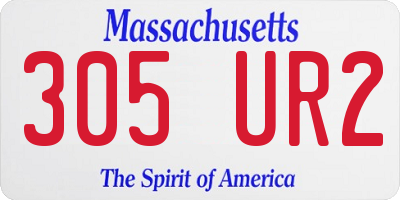 MA license plate 305UR2