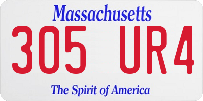 MA license plate 305UR4