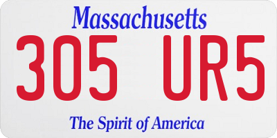 MA license plate 305UR5