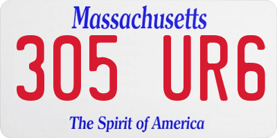 MA license plate 305UR6