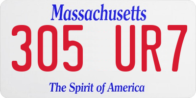 MA license plate 305UR7