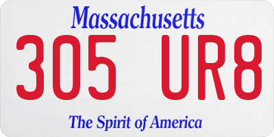 MA license plate 305UR8