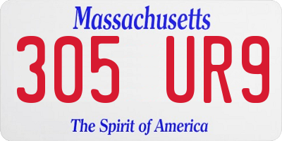 MA license plate 305UR9