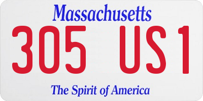 MA license plate 305US1