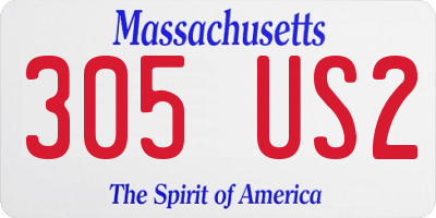 MA license plate 305US2