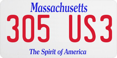 MA license plate 305US3
