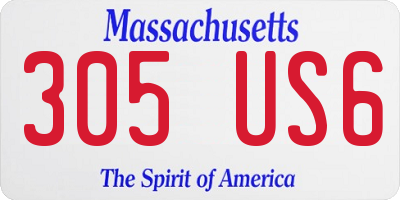 MA license plate 305US6