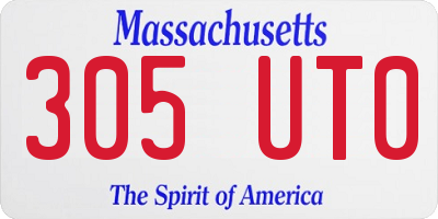 MA license plate 305UT0