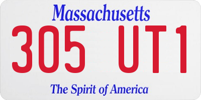 MA license plate 305UT1
