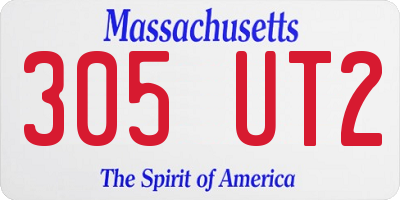 MA license plate 305UT2