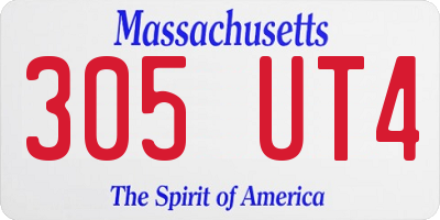 MA license plate 305UT4
