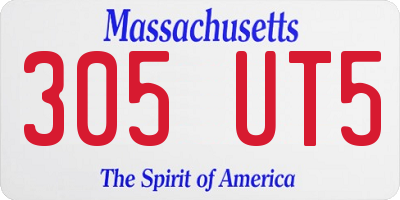 MA license plate 305UT5