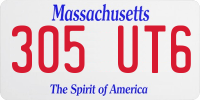 MA license plate 305UT6