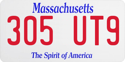 MA license plate 305UT9
