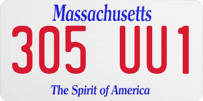 MA license plate 305UU1