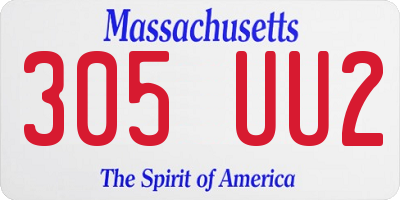 MA license plate 305UU2