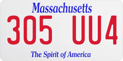 MA license plate 305UU4