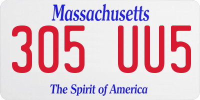 MA license plate 305UU5