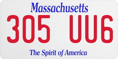 MA license plate 305UU6
