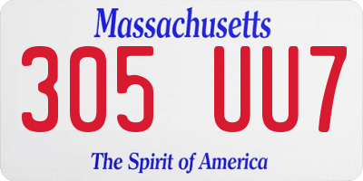 MA license plate 305UU7