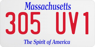 MA license plate 305UV1