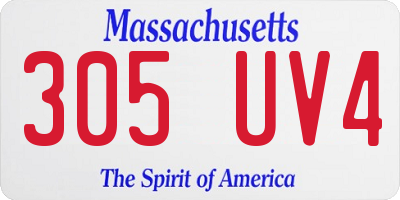 MA license plate 305UV4