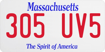 MA license plate 305UV5