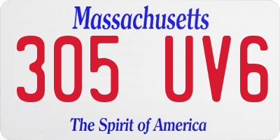 MA license plate 305UV6