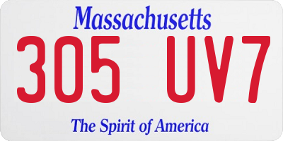 MA license plate 305UV7