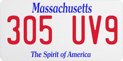 MA license plate 305UV9