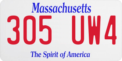 MA license plate 305UW4