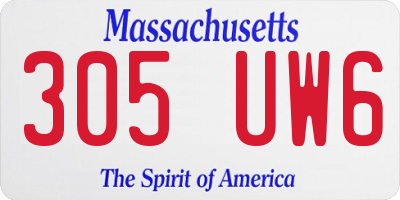 MA license plate 305UW6