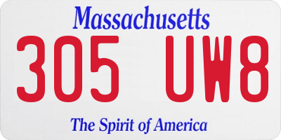 MA license plate 305UW8