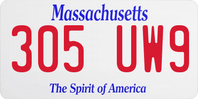 MA license plate 305UW9