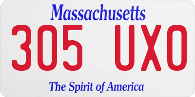 MA license plate 305UX0
