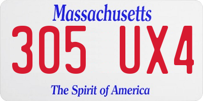 MA license plate 305UX4