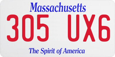 MA license plate 305UX6