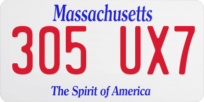 MA license plate 305UX7